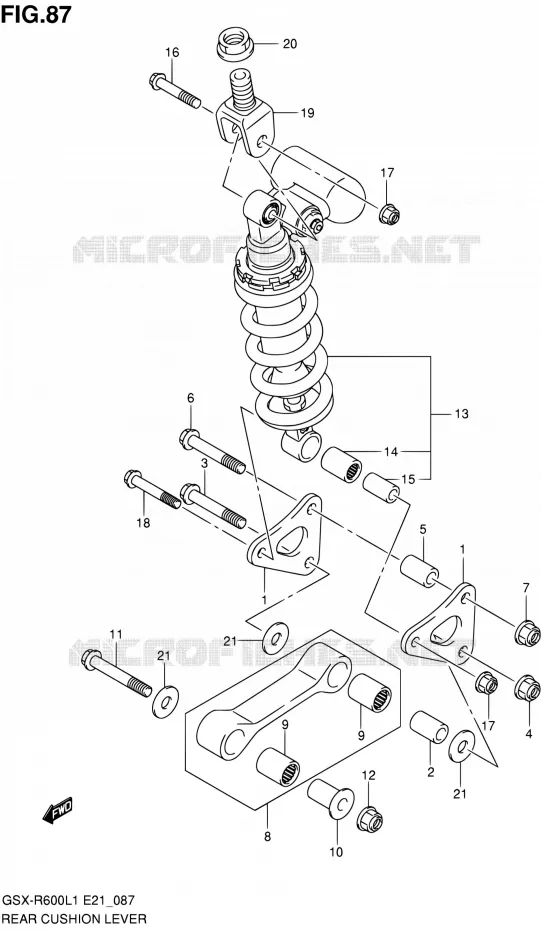 BIELLETTE D'AMORTISSEUR (GSX-R600L1 E24) Suzuki MOTO 600 GSX-R 2011  GSX-R600L1(E24)