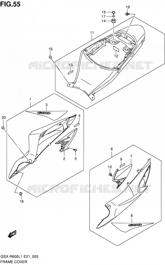 CARENAGES ARRIERE (GLR) Suzuki MOTO 600 GSX-R 2011  GSX-R600L1(E24)