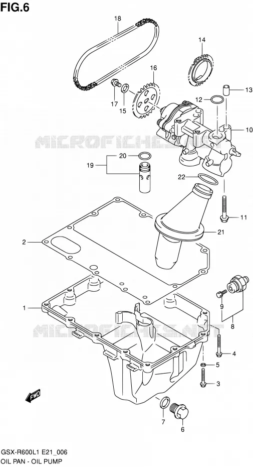 CARTER INFERIEUR - POMPE A HUILE Suzuki MOTO 600 GSX-R 2011  GSX-R600L1(E24)