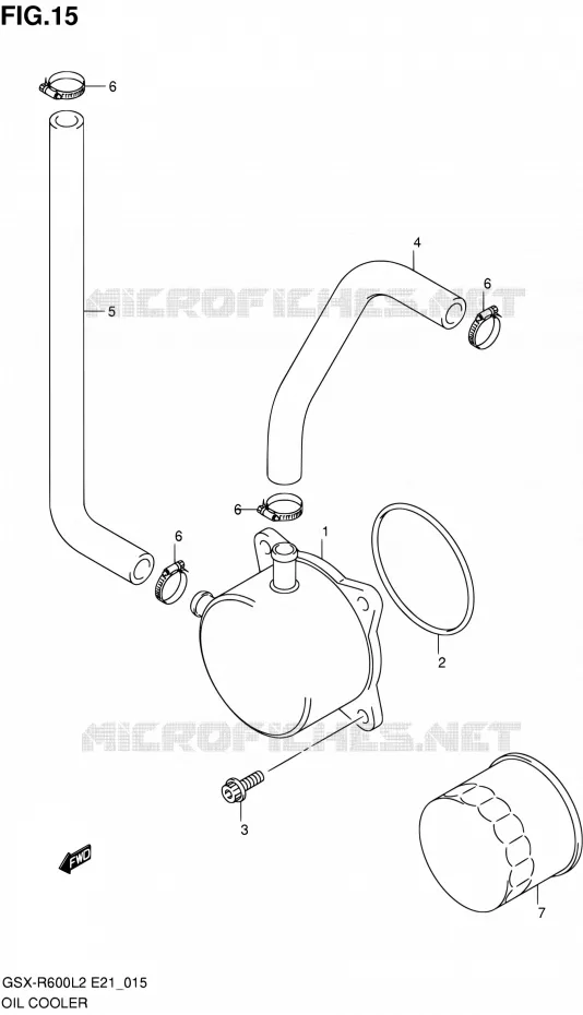 RADIATEUR D'HUILE Suzuki MOTO 600 GSX-R 2012  GSX-R600L2(E21)