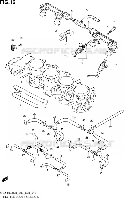 SYSTÈME D'INJECTION (GSX-R600L3 E33) Suzuki MOTO 600 GSX-R 2013  GSX-R600 L3 (E03,E28,E33)