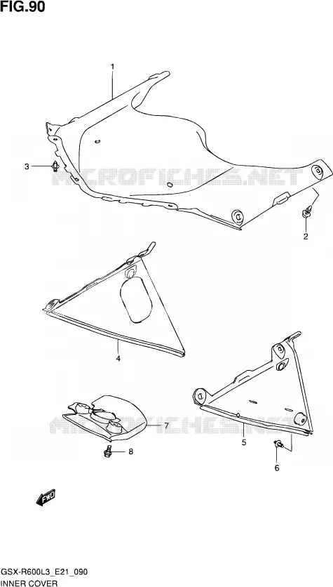 COUVERCLE INTERIEUR Suzuki MOTO 600 GSX-R 2013  GSX-R600 L3 (E21)
