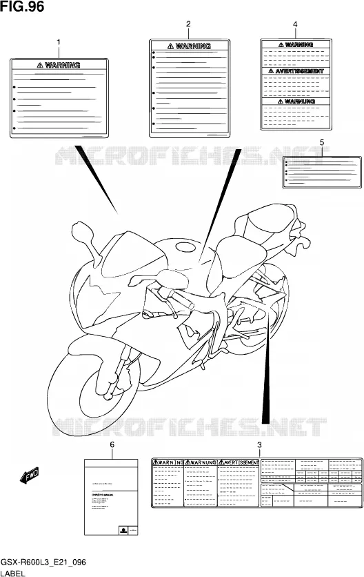 ETIQUETTE (GSX-R600UEL3 E21) Suzuki MOTO 600 GSX-R 2013  GSX-R600 L3 (E21)