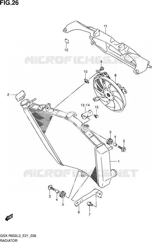 RADIATEUR (GSX-R600UEL3 E21) Suzuki MOTO 600 GSX-R 2013  GSX-R600 L3 (E21)