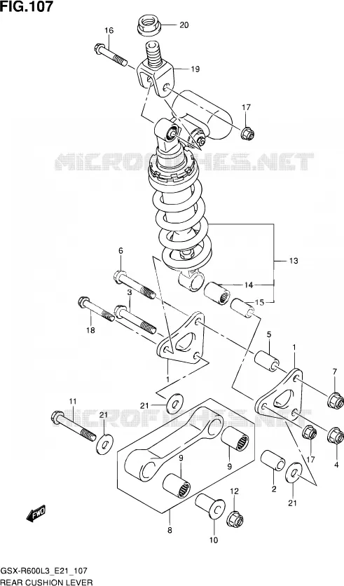 BIELLETTE D'AMORTISSEUR (GSX-R600L3 E24) Suzuki MOTO 600 GSX-R 2013  GSX-R600 L3 (E24)