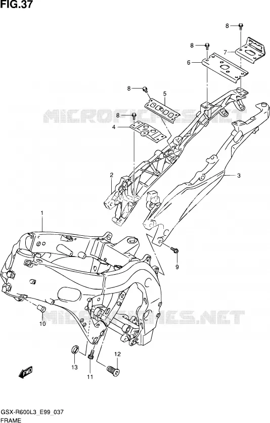 CADRE Suzuki MOTO 600 GSX-R 2013  GSX-R600 L3 (E99)