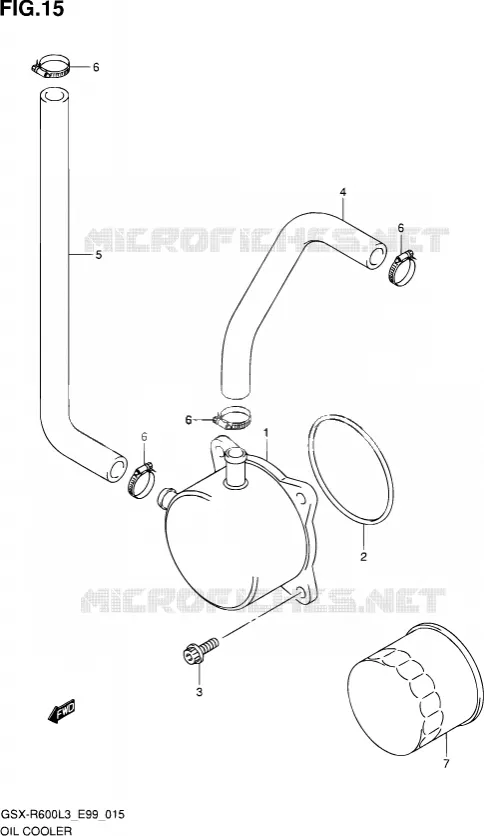 RADIATEUR D'HUILE Suzuki MOTO 600 GSX-R 2013  GSX-R600 L3 (E99)