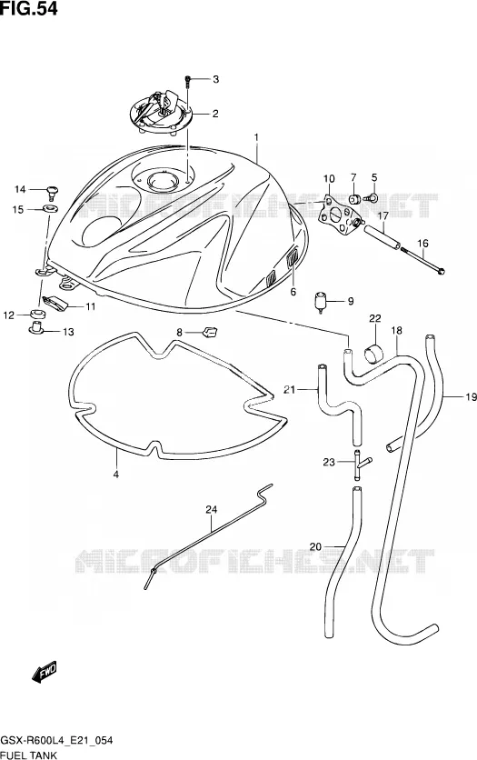 RESERVOIR D'ESSENCE (GSX-R600L4 E21) Suzuki MOTO 600 GSX-R 2014  GSX-R600 L4 (E21)