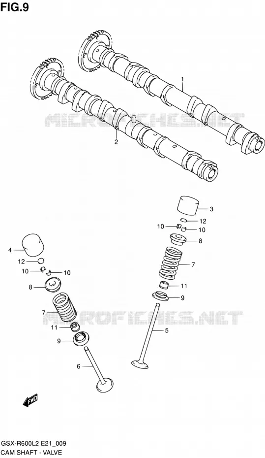 ARBRE A CAMES - VALVE Suzuki MOTO 600 GSX-R 2012  GSX-R600UEL2(E21)