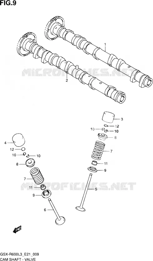 ARBRE A CAMES - VALVE Suzuki MOTO 600 GSX-R 2013  GSX-R600UE L3 (E21)