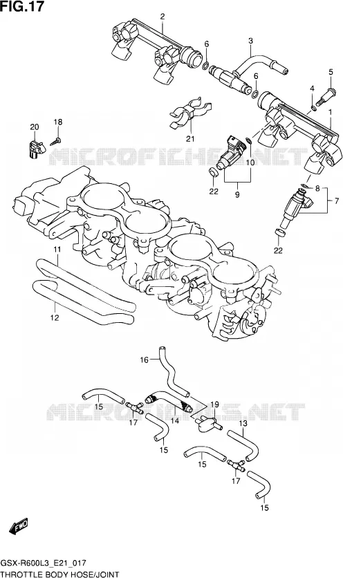 SYSTÈME D'INJECTION (GSX-R600UEL3 E21) Suzuki MOTO 600 GSX-R 2013  GSX-R600UE L3 (E21)