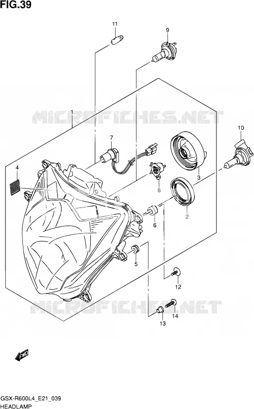 PHARE (GSX-R600UEL4 E21) Suzuki MOTO 600 GSX-R 2014  GSX-R600UF L4 (E21)