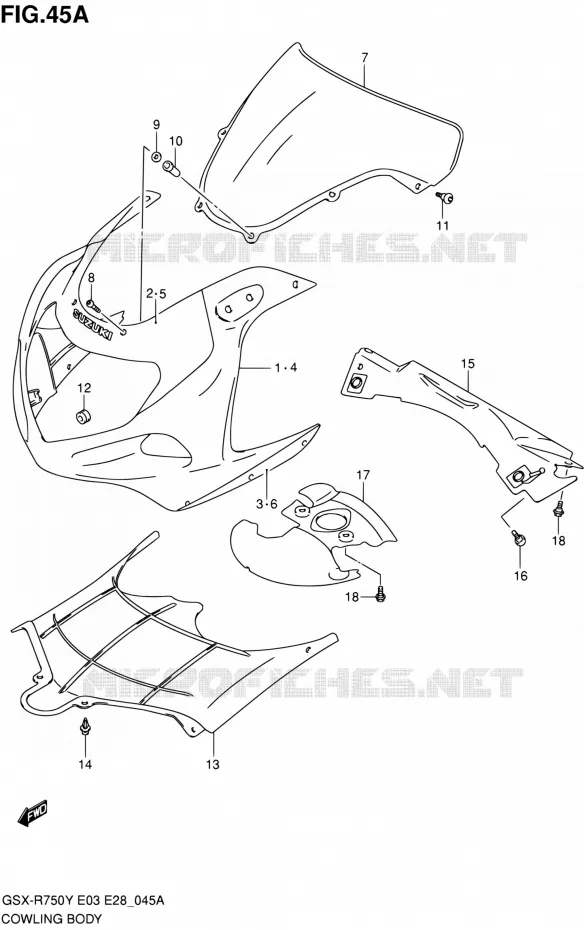 CARENAGES - ETIQUETTES (MODELE K1) Suzuki MOTO 750 GSX-R 2001  GSX-R750K1(E03,E28,E33)