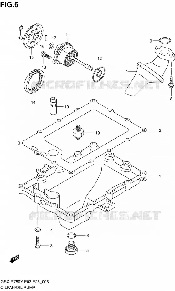 CARTER INFERIEUR - POMPE A HUILE Suzuki MOTO 750 GSX-R 2001  GSX-R750K1(E03,E28,E33)