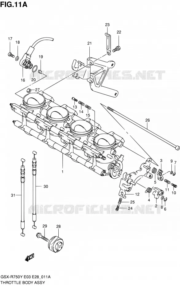 CORPS DE PAPILLON (MODELE K1) Suzuki MOTO 750 GSX-R 2002  GSX-R750K2(E03,E28,E33)