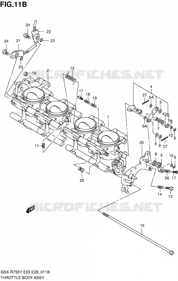 CORPS DE PAPILLON (MODELE K2) Suzuki MOTO 750 GSX-R 2003  GSX-R750K3(E03,E28,E33)