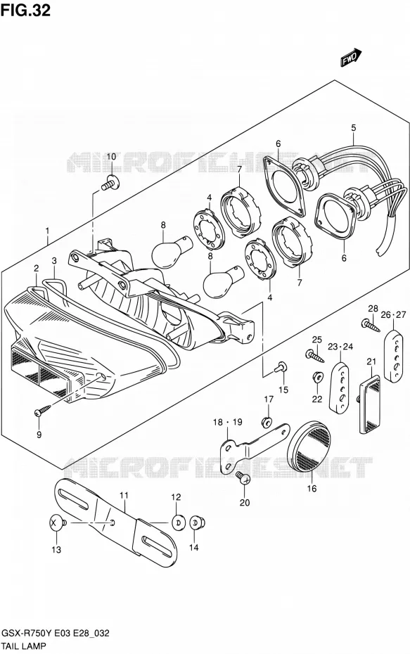 FEU ARRIERE Suzuki MOTO 750 GSX-R 2003  GSX-R750K3(E03,E28,E33)