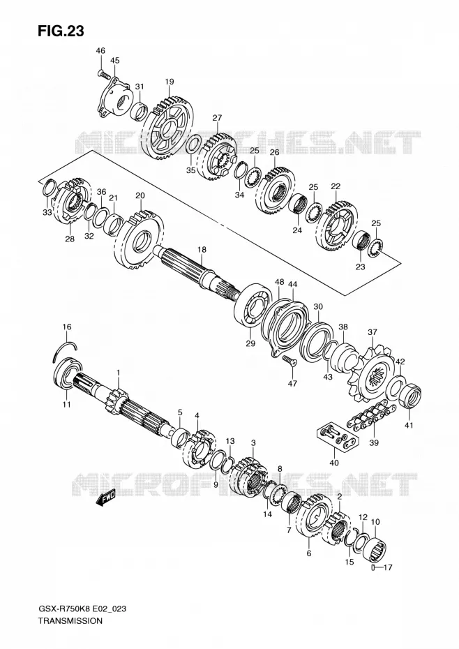 TRANSMISSION Suzuki MOTO 750 GSX-R 2008  GSX-R750 K8 (E02,E19)