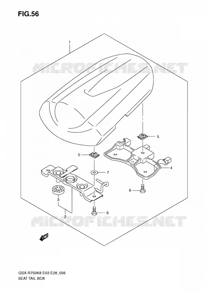 CAPOT DE SELLE Suzuki MOTO 750 GSX-R 2008  GSX-R750 K8 (E03,E28,E33)