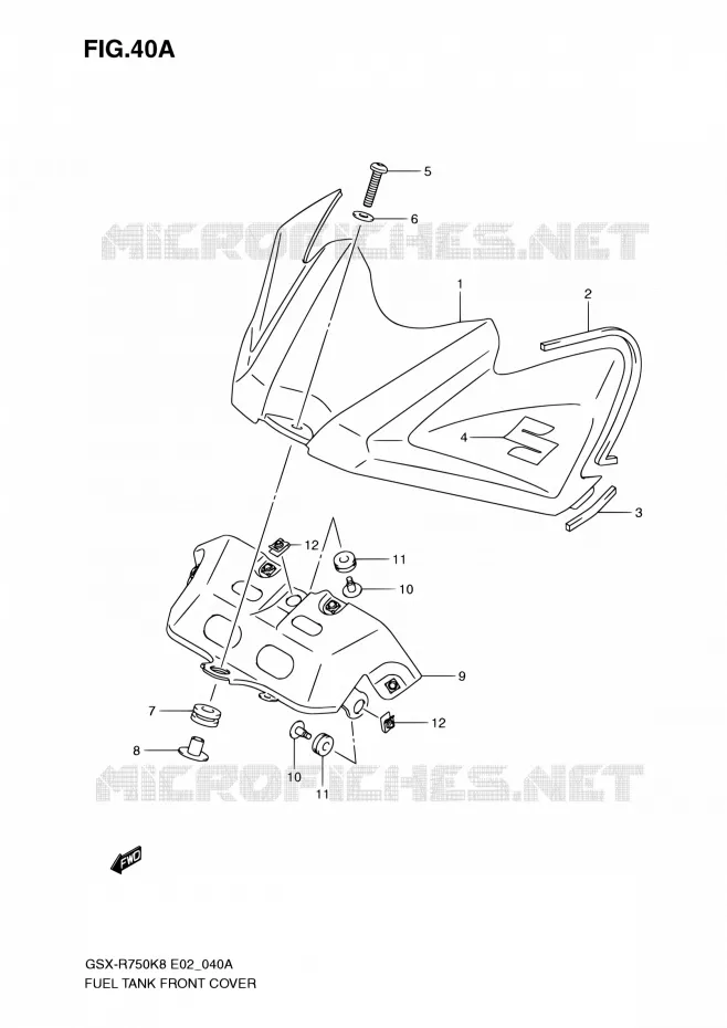 COUVRE RESERVOIR (MODEL K9) Suzuki MOTO 750 GSX-R 2009  GSX-R750K9(E19)