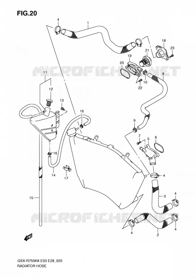 DURITE DE RADIATEUR Suzuki MOTO 750 GSX-R 2010  GSX-R750 L0 (E03,E28,E33)