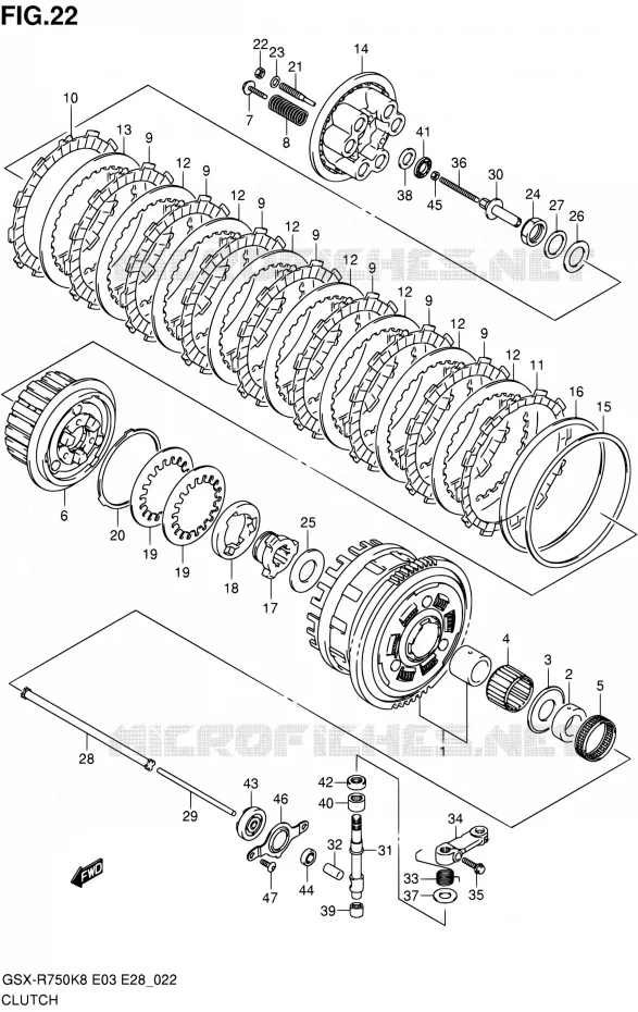 EMBRAYAGE Suzuki MOTO 750 GSX-R 2010  GSX-R750 L0 (E03,E28,E33)