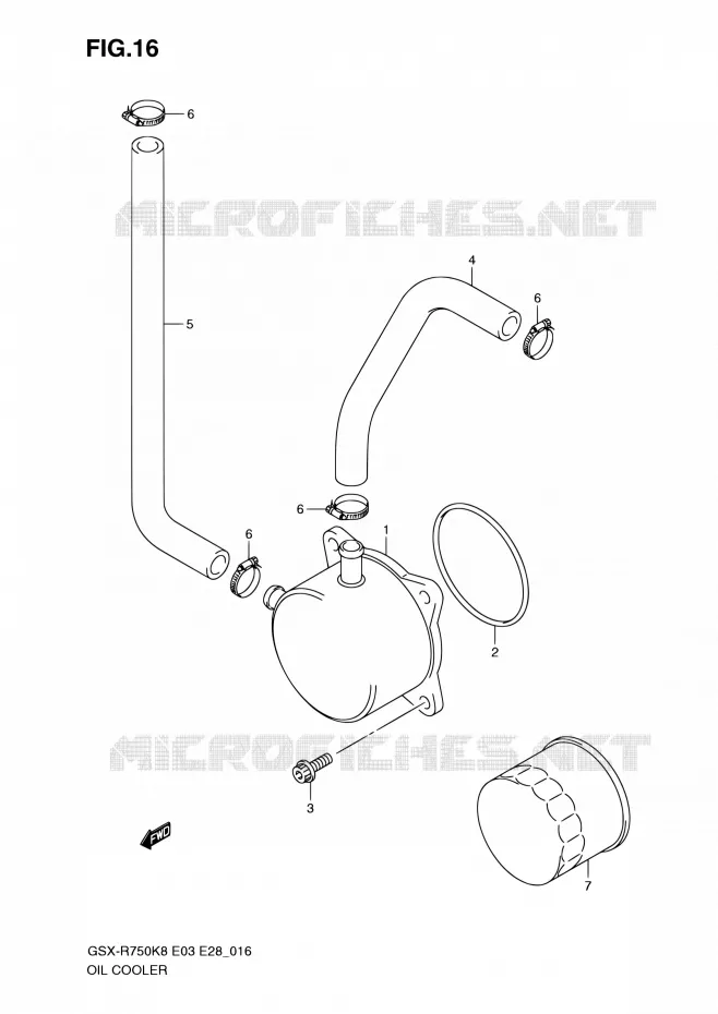 RADIATEUR D'HUILE Suzuki MOTO 750 GSX-R 2010  GSX-R750 L0 (E03,E28,E33)
