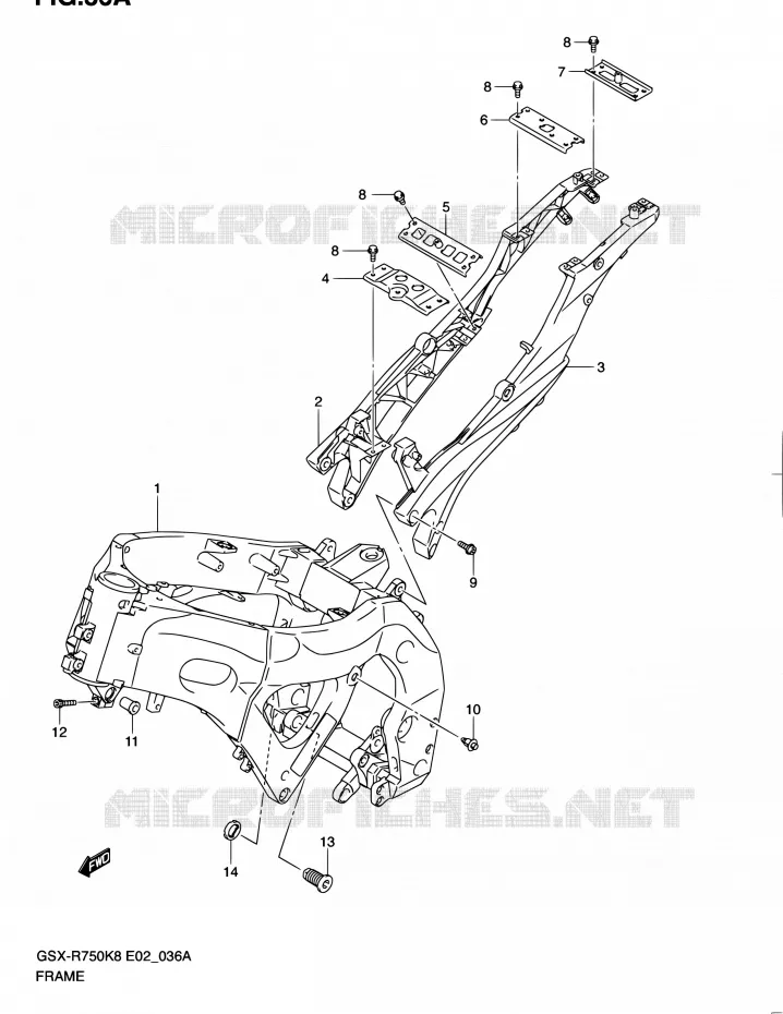 CADRE (MODEL L0) Suzuki MOTO 750 GSX-R 2010  GSX-R750L0(E24)