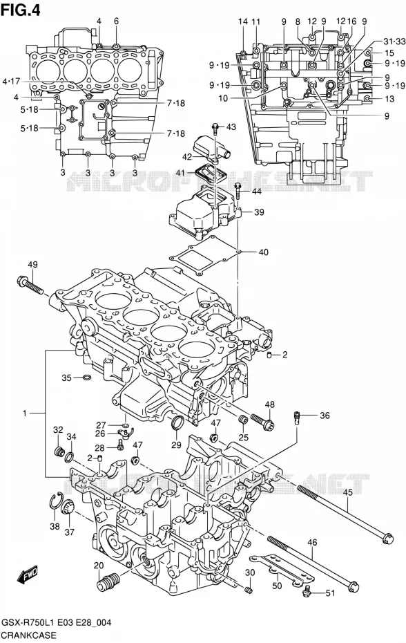 CARTER Suzuki MOTO 750 GSX-R 2011  GSX-R750 L1 (E03,E28,E33)