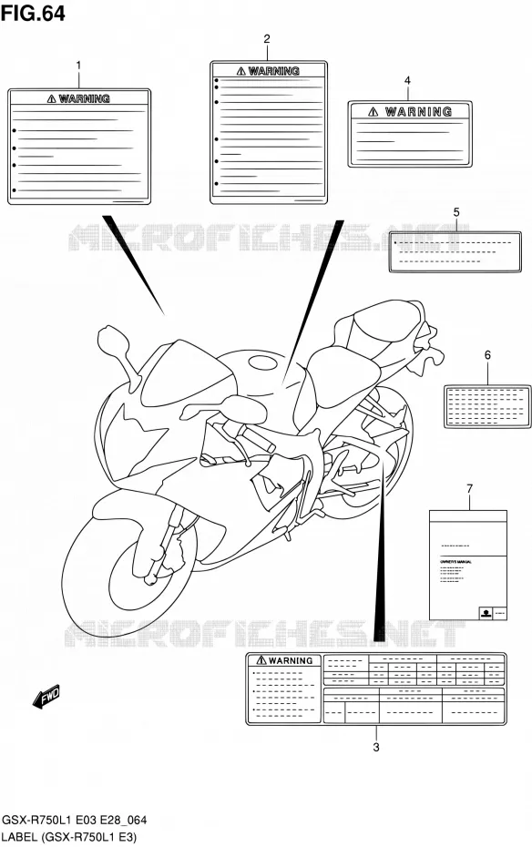 ETIQUETTE (GSX-R750L1 E03) Suzuki MOTO 750 GSX-R 2011  GSX-R750 L1 (E03,E28,E33)
