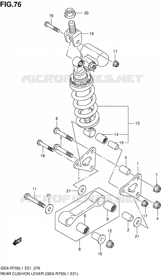 BIELLETTE D'AMORTISSEUR (GSX-R750L1 E21) Suzuki MOTO 750 GSX-R 2011  GSX-R750L1(E24)