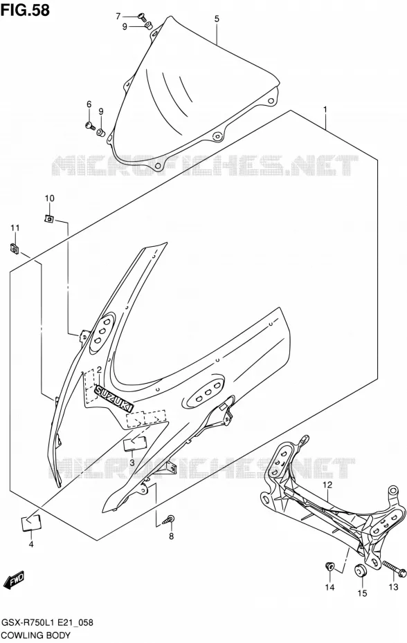 CARENAGES - ETIQUETTES Suzuki MOTO 750 GSX-R 2011  GSX-R750L1(E24)