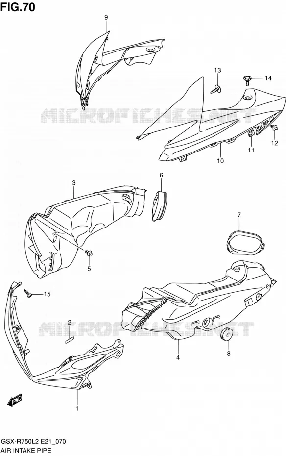 PRISE D AIR (GSX-R750L2 E24) Suzuki MOTO 750 GSX-R 2012  GSX-R750L2(E21)