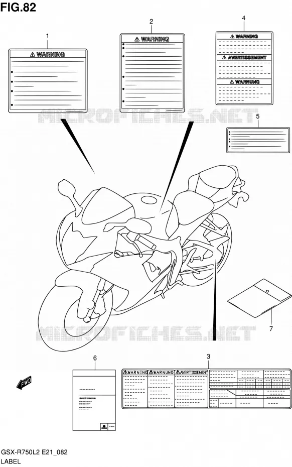 ETIQUETTE (GSX-R750L2 E21) Suzuki MOTO 750 GSX-R 2012  GSX-R750L2(E24)