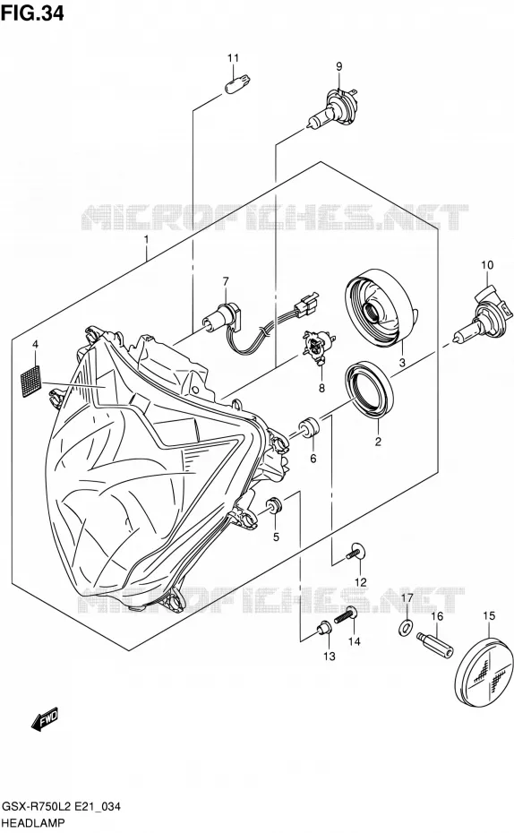 PHARE (GSX-R750L2 E24) Suzuki MOTO 750 GSX-R 2012  GSX-R750L2(E24)