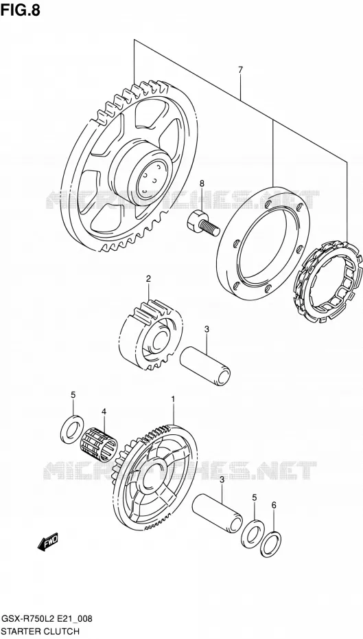 ROUE LIBRE DE DEMARREUR Suzuki MOTO 750 GSX-R 2012  GSX-R750L2(E24)