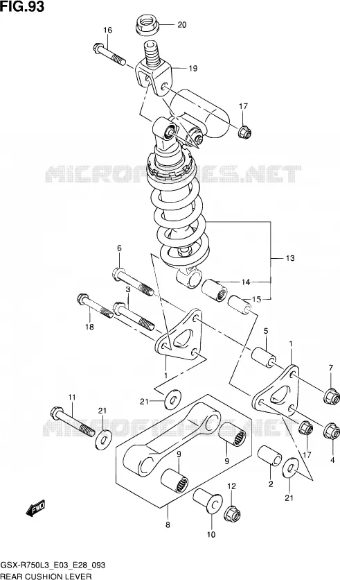 BIELLETTE D'AMORTISSEUR (GSX-R750L3 E33) Suzuki MOTO 750 GSX-R 2013  GSX-R750 L3 (E03,E28,E33)