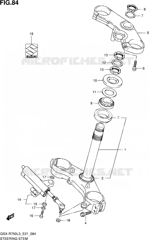 COLONNE DE DIRECTION Suzuki MOTO 750 GSX-R 2013  GSX-R750 L3 (E21)