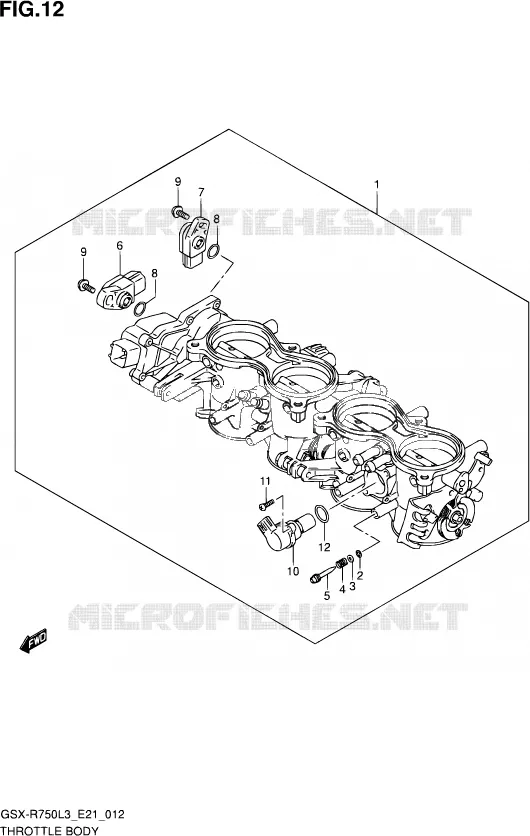 CORPS DE PAPILLON (GSX-R750L3 E21) Suzuki MOTO 750 GSX-R 2013  GSX-R750 L3 (E21)