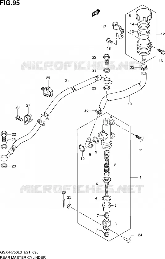 MAITRE CYLINDRE ARRIERE Suzuki MOTO 750 GSX-R 2013  GSX-R750 L3 (E21)