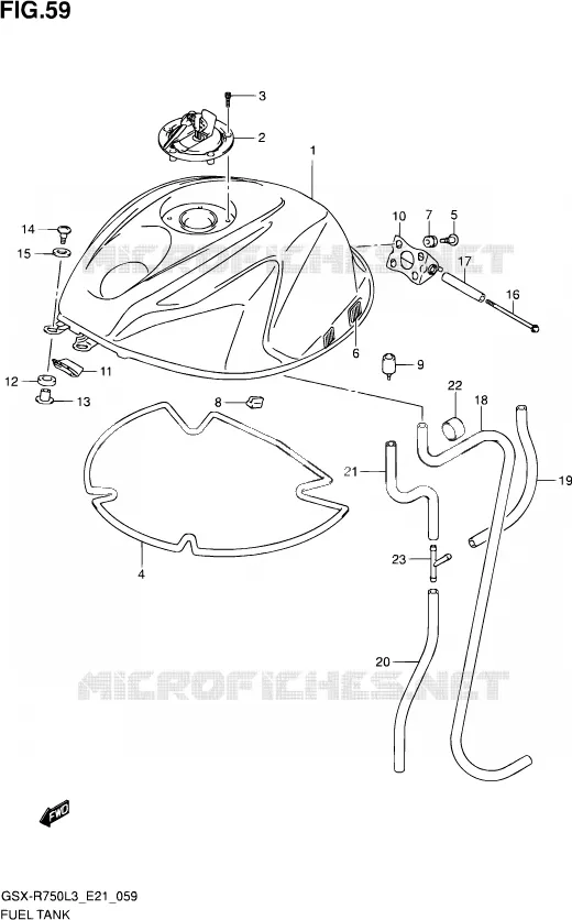 RESERVOIR D'ESSENCE (GSX-R750UFL3 E21) Suzuki MOTO 750 GSX-R 2013  GSX-R750 L3 (E21)