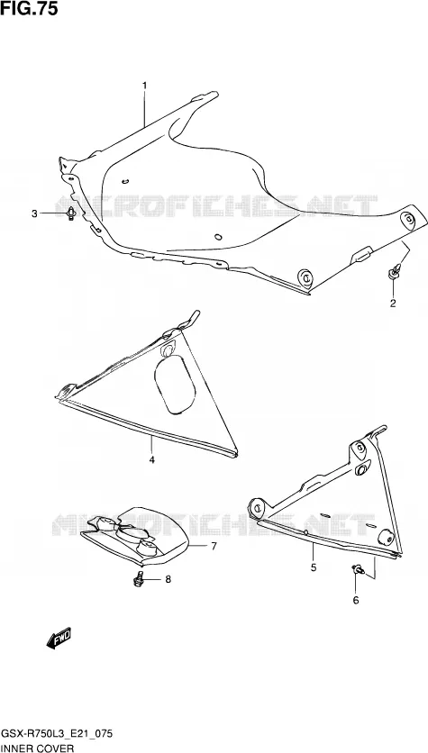 COUVERCLE INTERIEUR Suzuki MOTO 750 GSX-R 2013  GSX-R750 L3 (E24)
