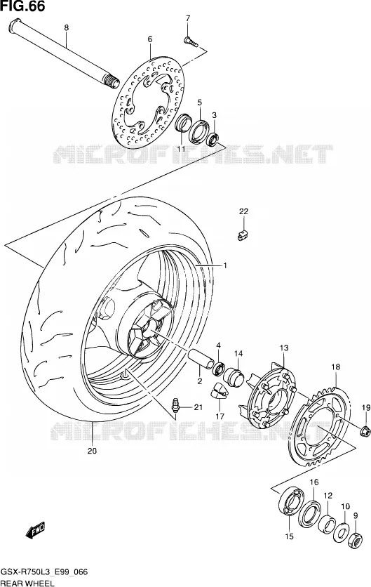 ROUE ARRIERE Suzuki MOTO 750 GSX-R 2013  GSX-R750 L3 (E99)