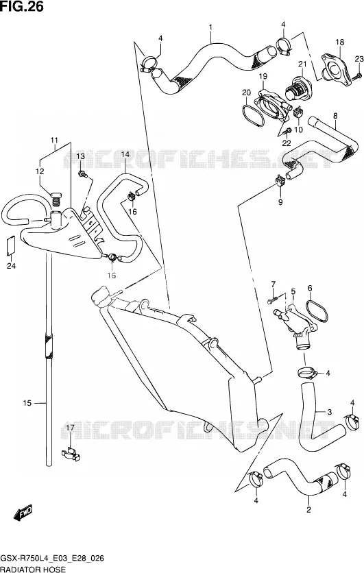 DURITE DE RADIATEUR Suzuki MOTO 750 GSX-R 2014  GSX-R750 L4 (E03,E28,E33)