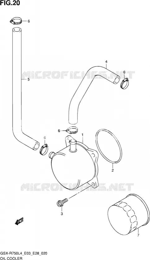 RADIATEUR D'HUILE Suzuki MOTO 750 GSX-R 2014  GSX-R750 L4 (E03,E28,E33)