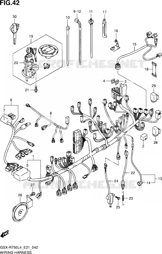 FAISCEAU ELECTRIQUE (GSX-R750L4 E21) Suzuki MOTO 750 GSX-R 2014  GSX-R750 L4 (E21)