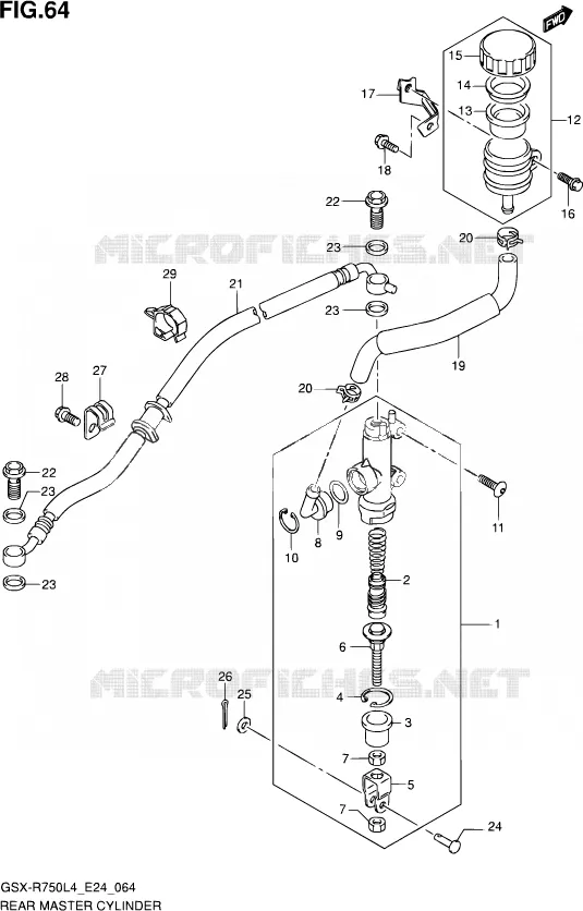 MAITRE CYLINDRE ARRIERE Suzuki MOTO 750 GSX-R 2014  GSX-R750 L4 (E24)