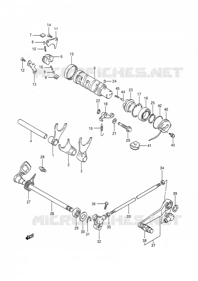 ENSEMBLE SELECTEUR DE VITESSES Suzuki MOTO 750 GSX-R 1991  GSX-R750 M (E03,E28,E33)