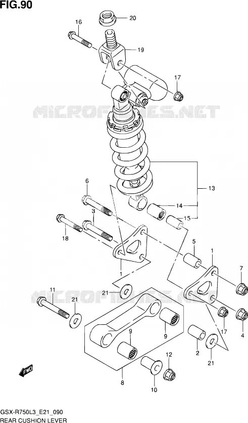 BIELLETTE D'AMORTISSEUR (GSX-R750L3 E21) Suzuki MOTO 750 GSX-R 2013  GSX-R750UF L3 (E21)