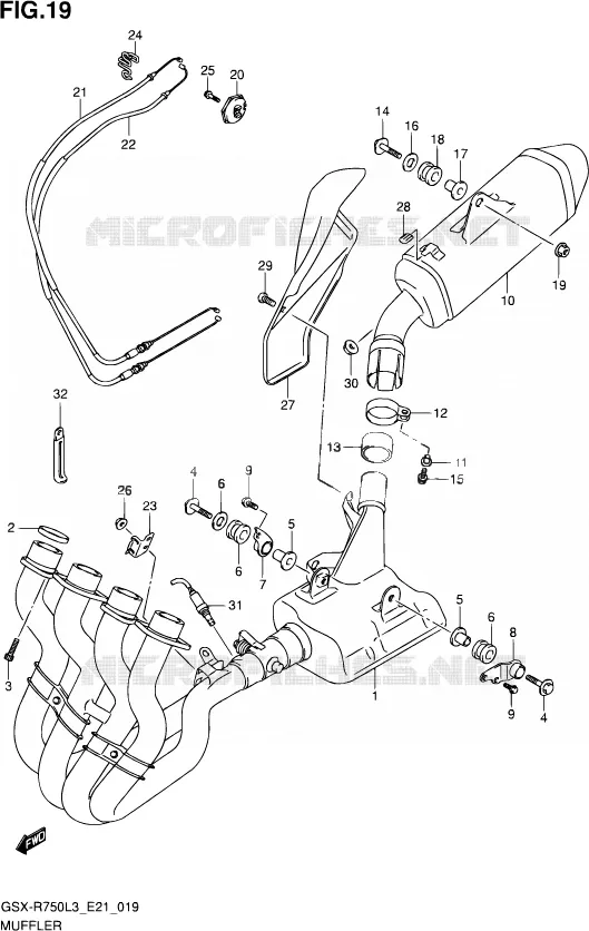 SILENCIEUX Suzuki MOTO 750 GSX-R 2013  GSX-R750UF L3 (E21)